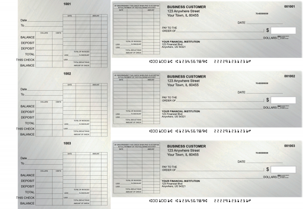 Brushed Metal General Itemized Invoice Business Checks