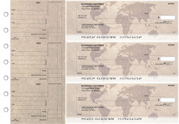 World Map Standard Counter Signature Business Checks | BU3-CDS26-SCS