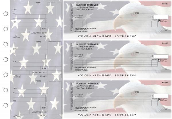 American Flag Itemized Counter Signature Business Checks