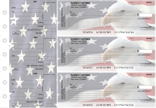 American Flag Standard Invoice Business Checks