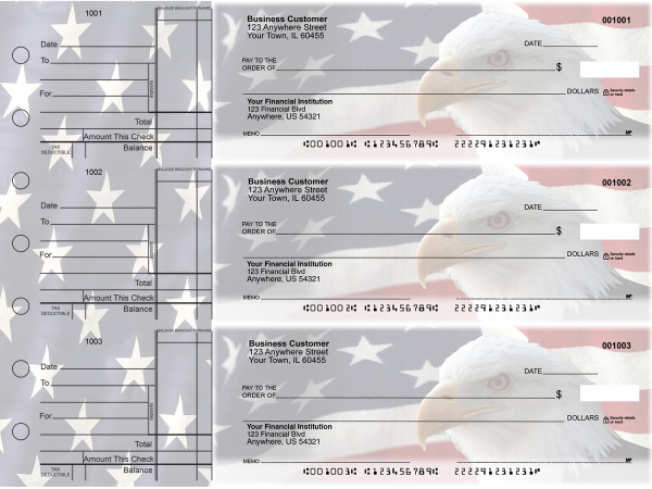 American Flag Standard Business Checks | BU3-CDS32-STA