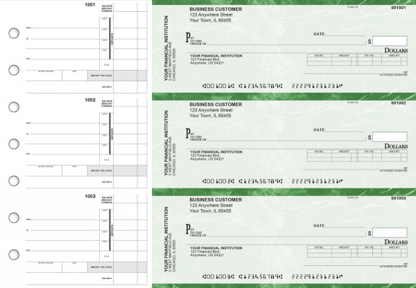 Green Marble Invoice Business Checks