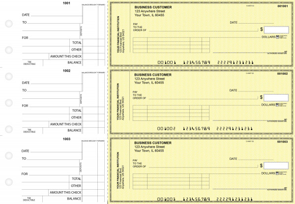 Yellow Safety Standard Invoice Business Checks