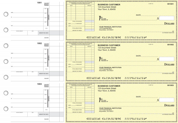 Yellow Safety Itemized Invoice Business Checks