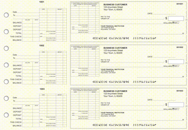Yellow Knit General Itemized Invoice Business Checks