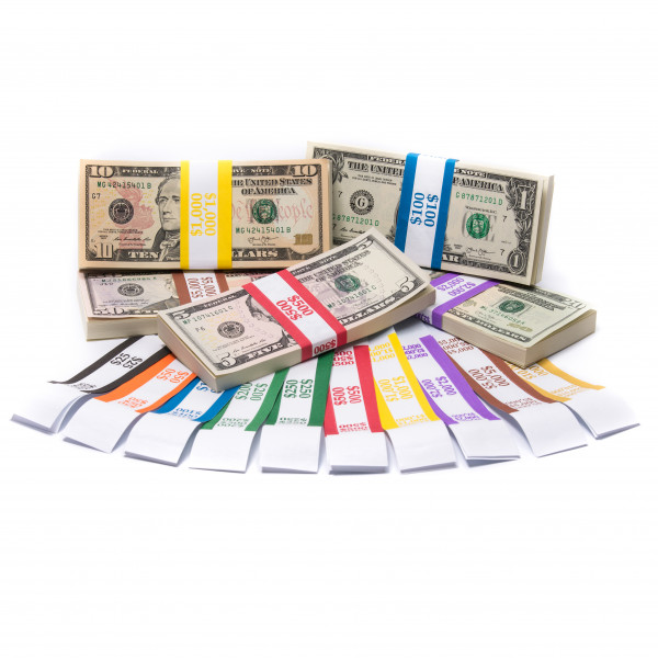 Barred ABA $1,000 Currency Band Bundles (1,000 Bands)