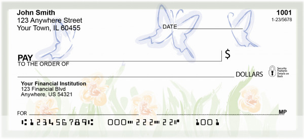 Watercolor Butterflies Personal Checks