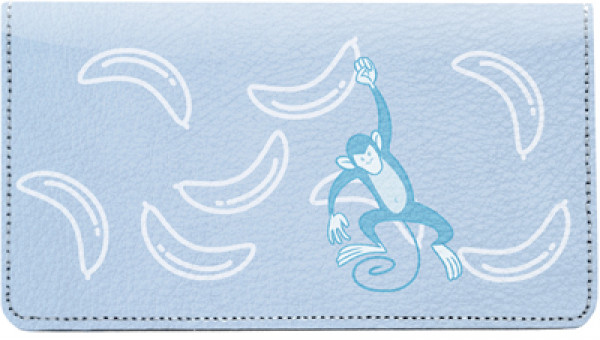 Monkeys and Bananas Leather Checkbook Cover