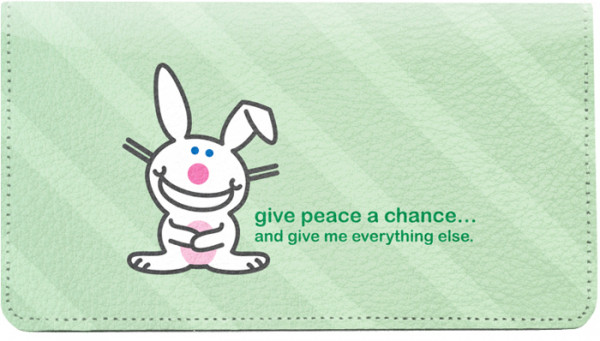 It&#039;s Happy Bunny Peace Leather Cover