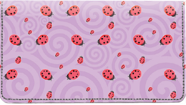 Ladybugs on Parade Leather Checkbook Cover