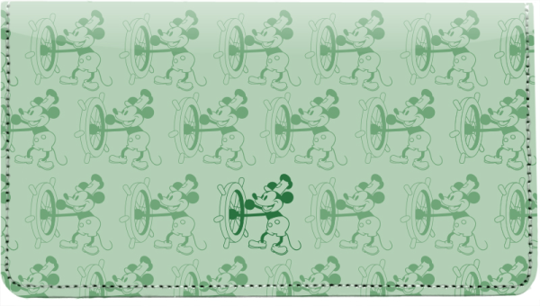 Steamboat Willie Monogram Pattern Checkbook Cover  | CDP-SBW02B