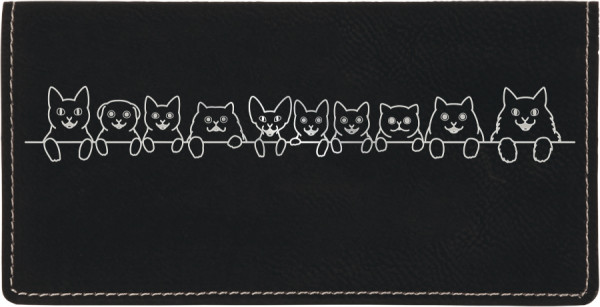 Cat Tails Engraved Leather Cover