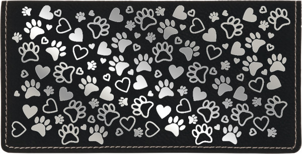 Paw Prints Engraved Leather Cover