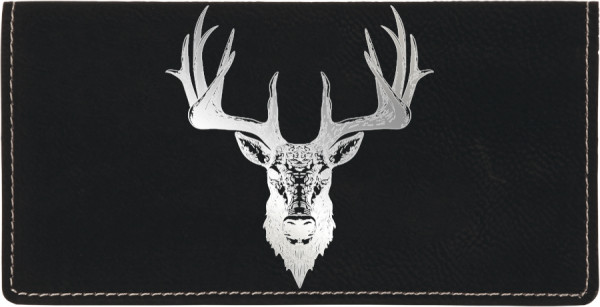 Big Horned Buck Engraved Leather Cover
