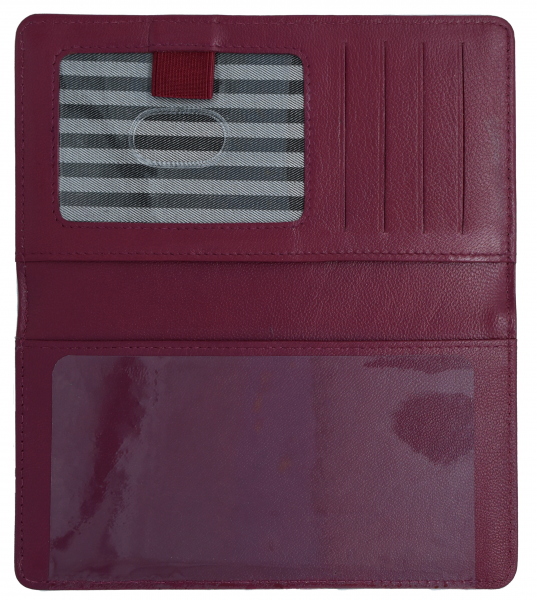 Burgundy Premium Leather Checkbook Cover