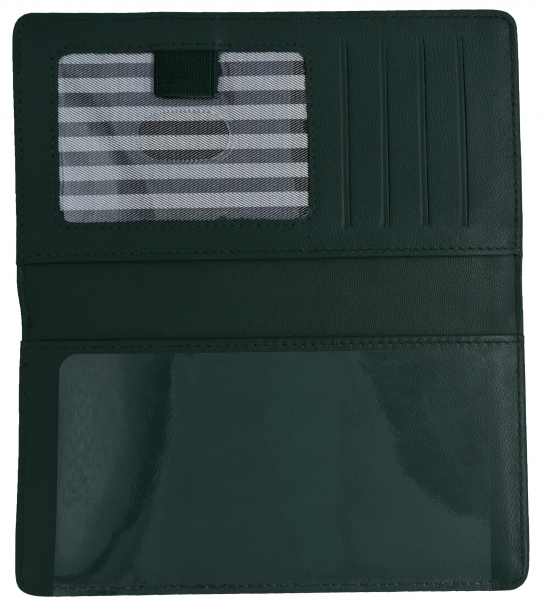Dark Green Premium Leather Checkbook Cover