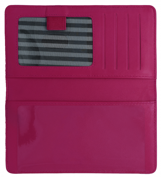 Pink Premium Leather Checkbook Cover