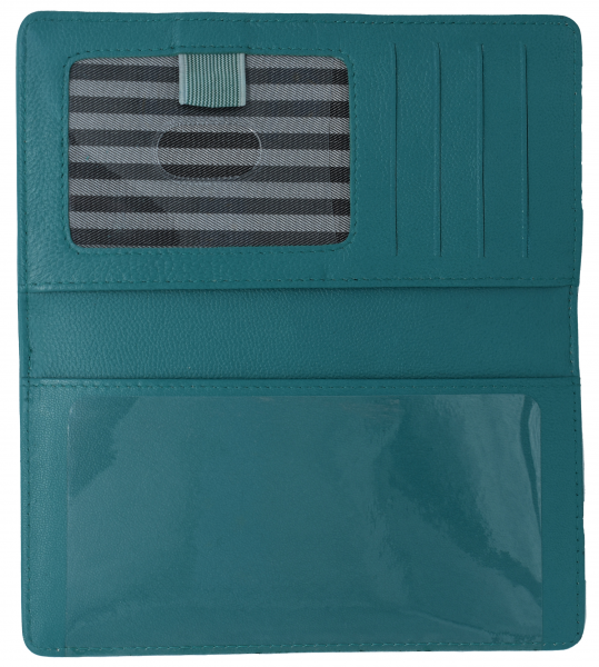 Teal Premium Leather Checkbook Cover