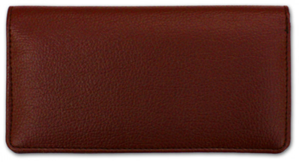 Burgundy Textured Leather Checkbook Cover