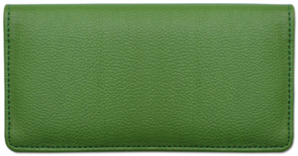 Green Textured Leather Checkbook Cover