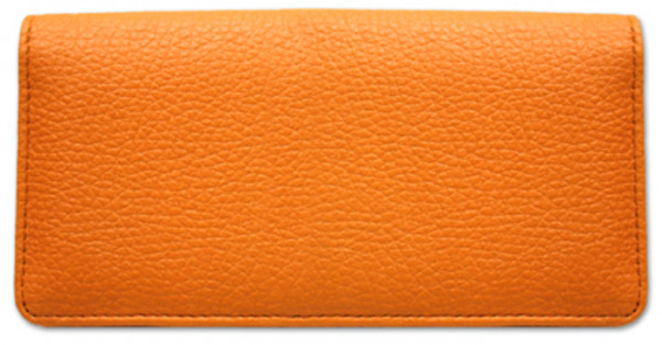 Orange Leather Checkbook Cover