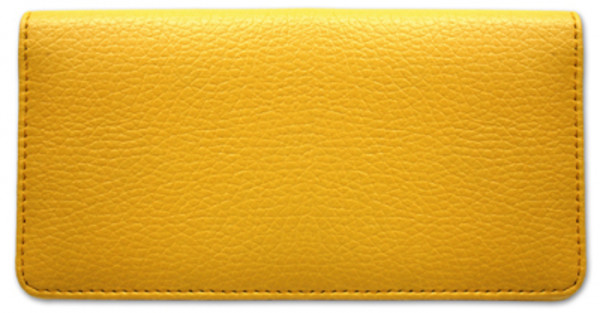 Yellow Textured Leather Checkbook Cover
