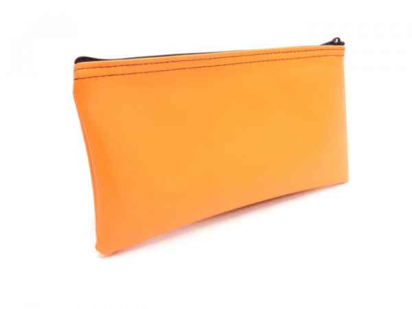 Orange Zipper Bank Bag, 5.5" X 10.5"