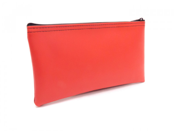 Red Zipper Bank Bag, 5.5" X 10.5"