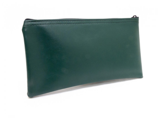 Forest Green Zipper Bank Bag, 5.5&quot; X 10.5&quot;