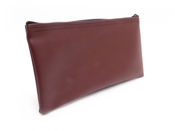 Burgundy Zipper Bank Bag, 5.5" X 10.5"