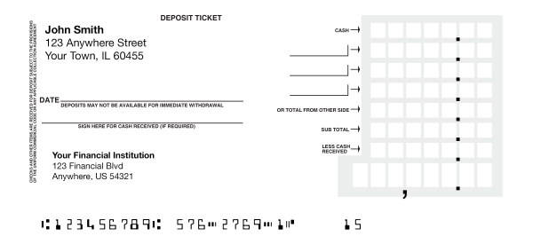 Personal Deposit Tickets | DEP-PER01