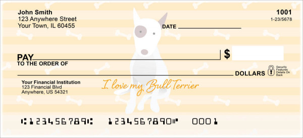 My Bull Terrier Loves Me Personal Checks | DOG-117