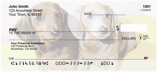 Dachshund Puppies Personal Checks | DOG-16
