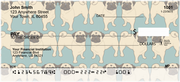 Pug Wallpaper Personal Checks | DOG-81