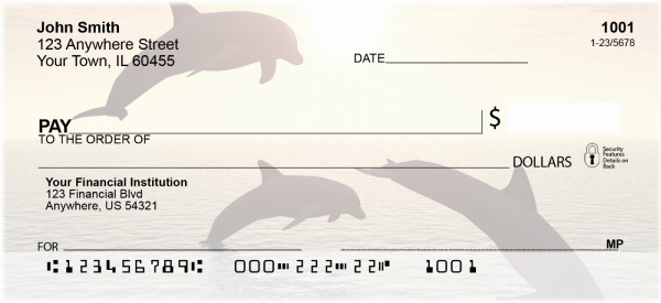 Dolphin Silhouettes Personal Checks