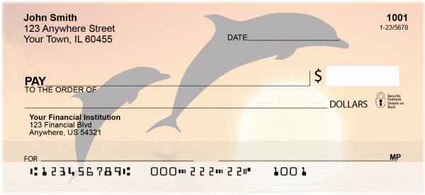 Dolphin Silhouettes Personal Checks