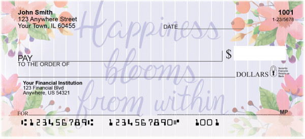 Happiness Blooms From Within Personal Checks