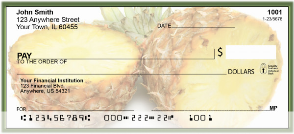 Golden Tropical Pineapple Personal Checks