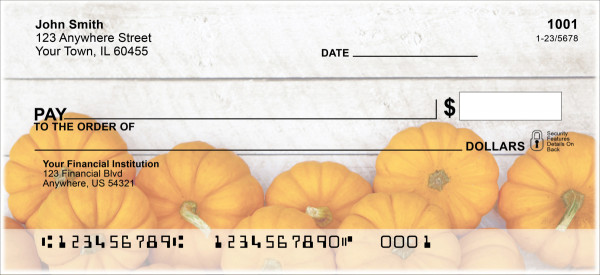 Grateful Pumpkin Personal Checks | FUN-013