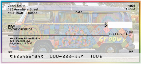 Groovy Hippie Bus Personal Checks