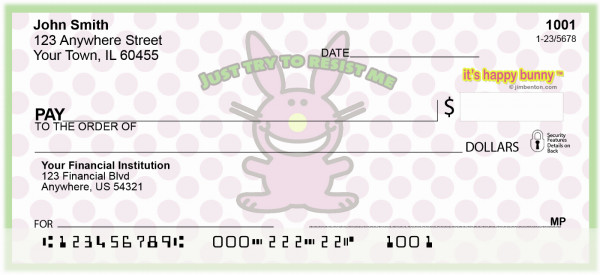 Its Happy Bunny Girly Personal Checks