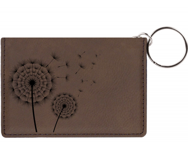 Make A Wish Engraved Leather Keychain Wallet | KLE-00011
