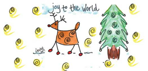 Joy to the World Address Labels by Amy S. Petrik