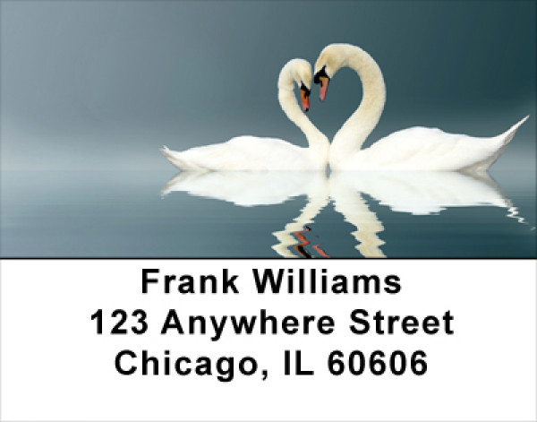 Heart Swans Address Labels