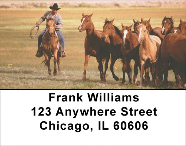 Horse on the Prarie Roundup Address Labels