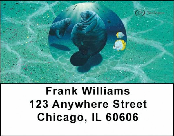 Manatees Address Labels by David Dunleavy