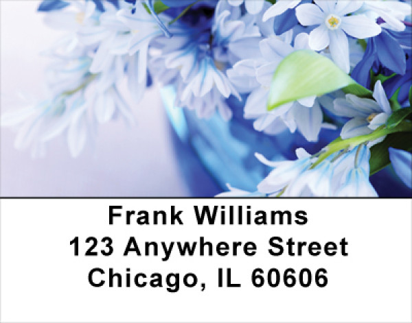 Blossoms In Pink And Blue Address Labels