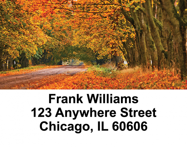Autumn Roads Address Labels