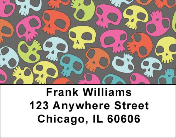 Colorful Skull Of Hearts Address Labels