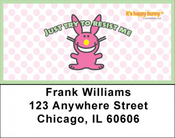 Its Happy Bunny Girly Address Labels